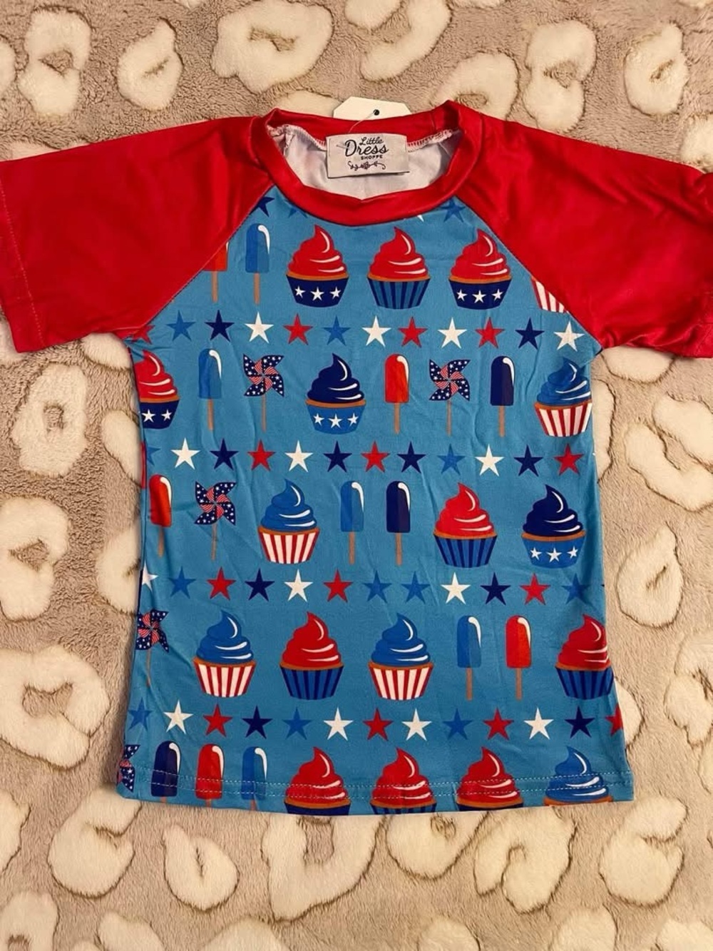 Kids Red & Blue Patriotic Top by